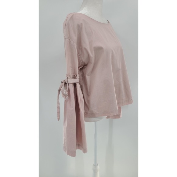 Free People Fairy Boho Women Top Medium Bell Sleeve Pink So Obviously Yours Bows - Picture 4 of 13